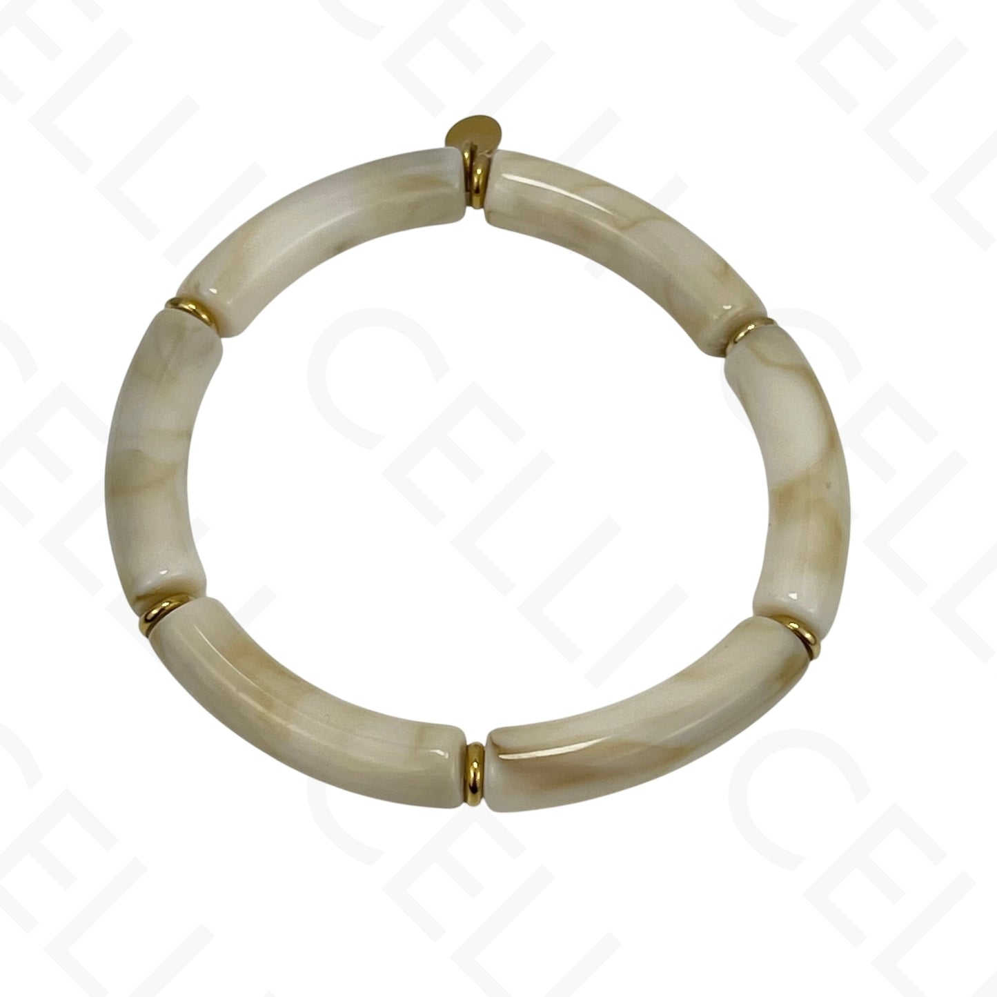 Bracelete de Aço - resina, elástico