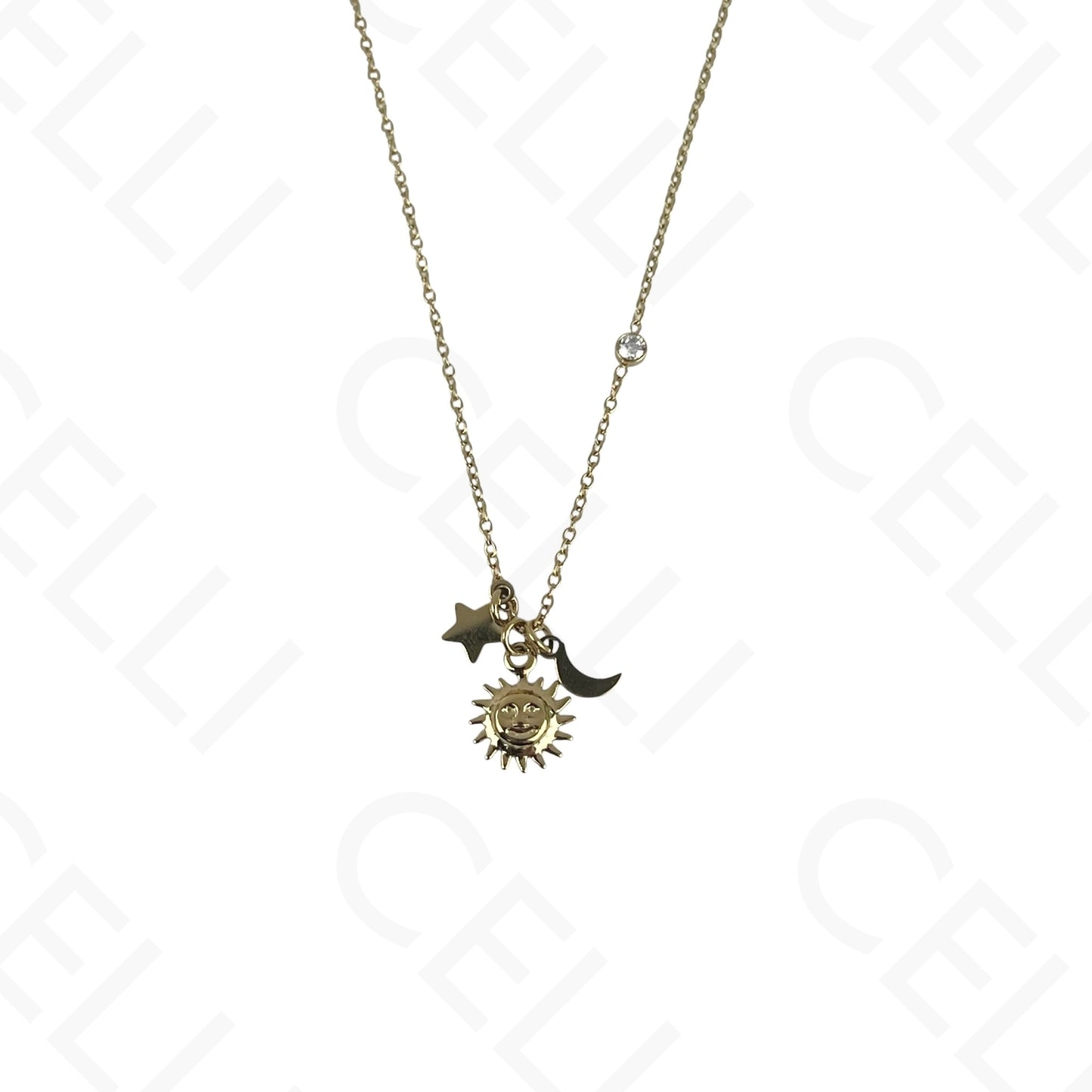 Steel Necklace - Sun, Moon, and Star