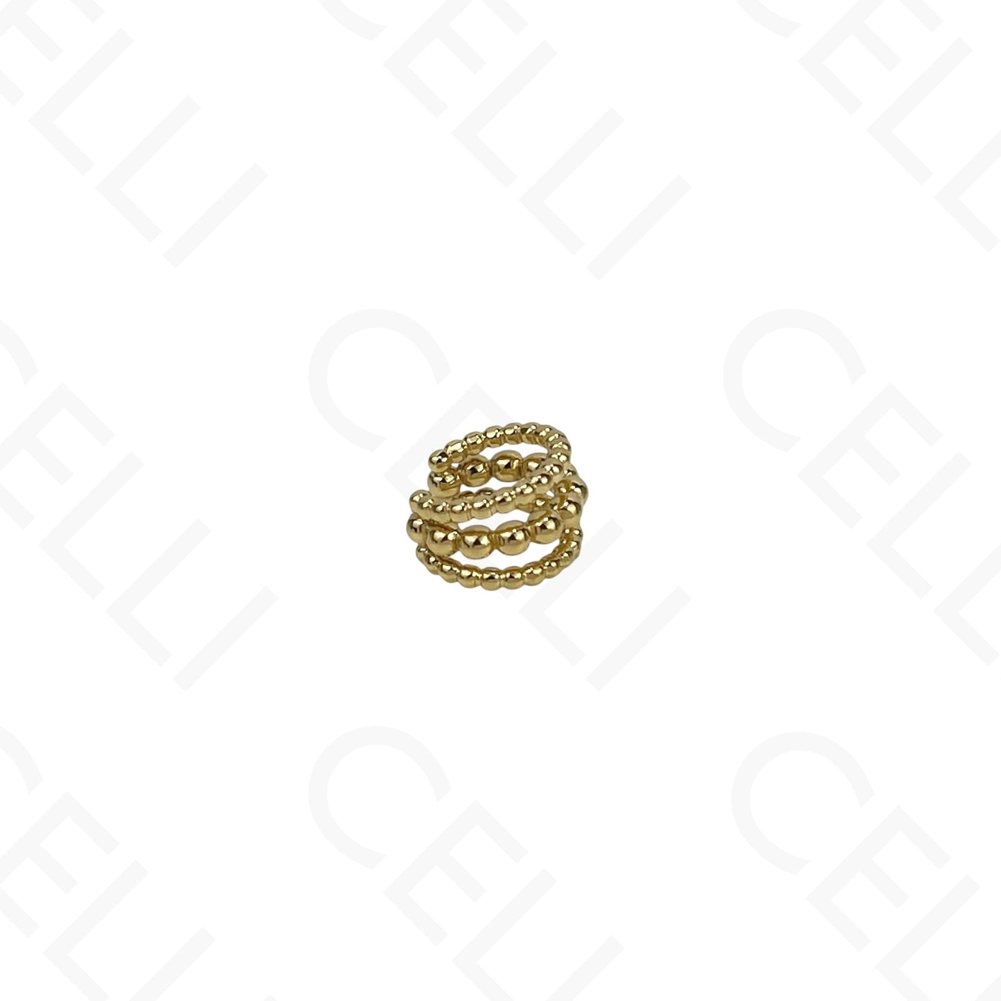 Earcuff de Aço - triplo bolinhas