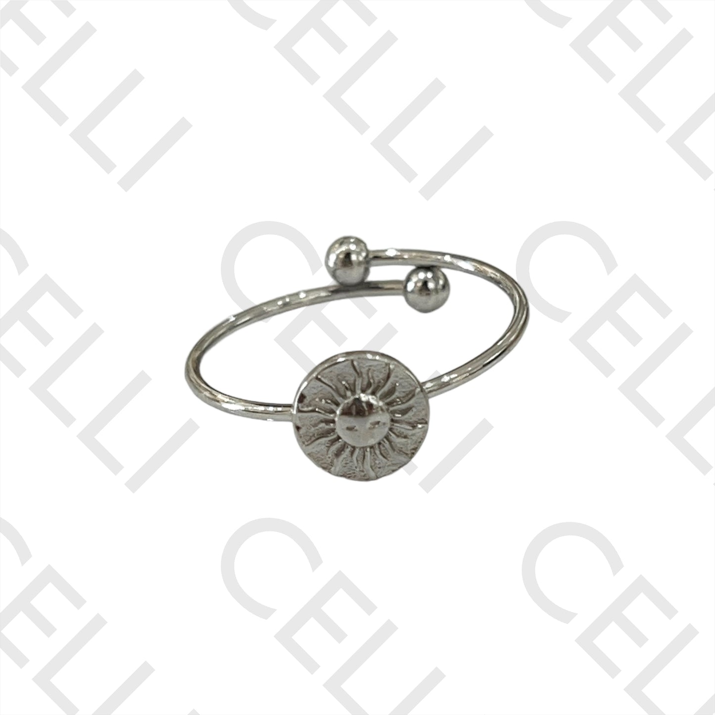 Steel Ring - detailed sun