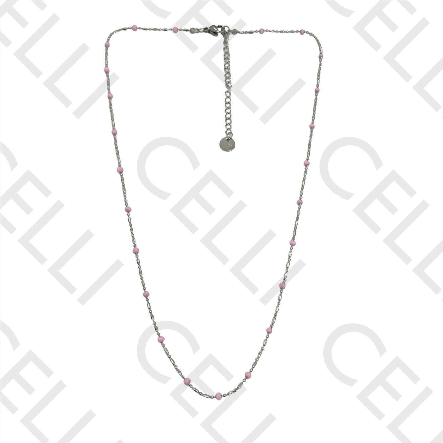 Colar de Aço Simples - bolinhas esmaltadas