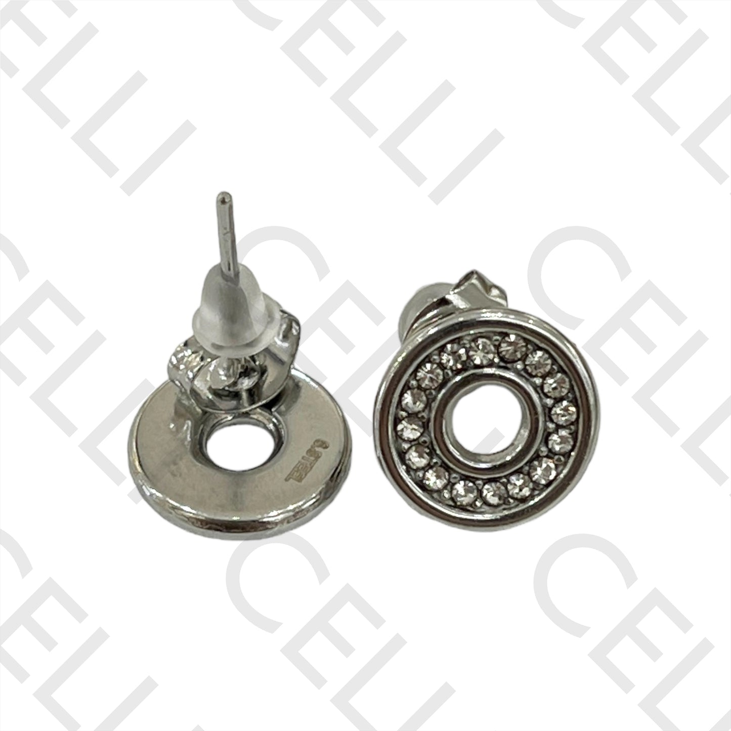 Steel Earring - circle with brilliants