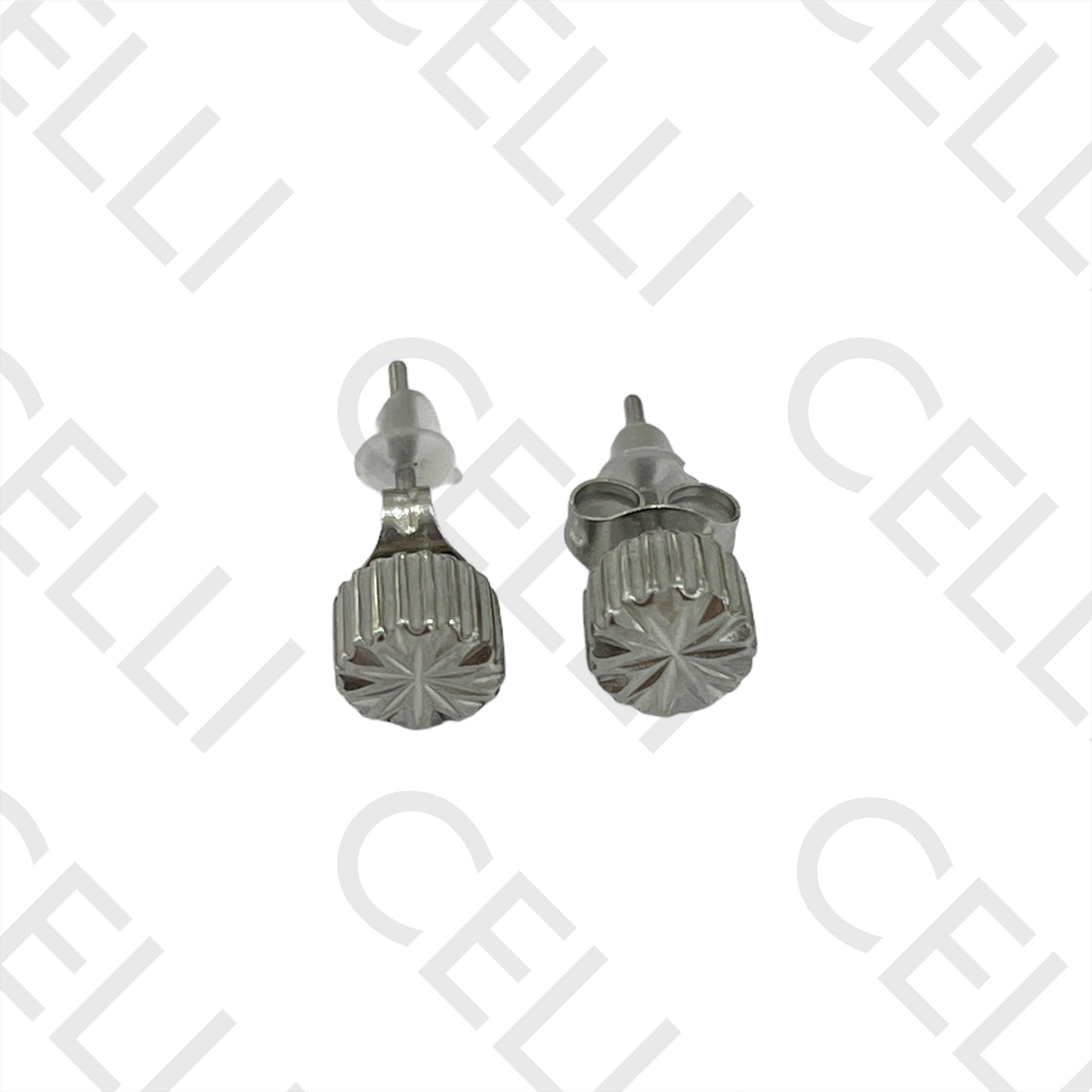 Steel Earring with Charm - Detailed