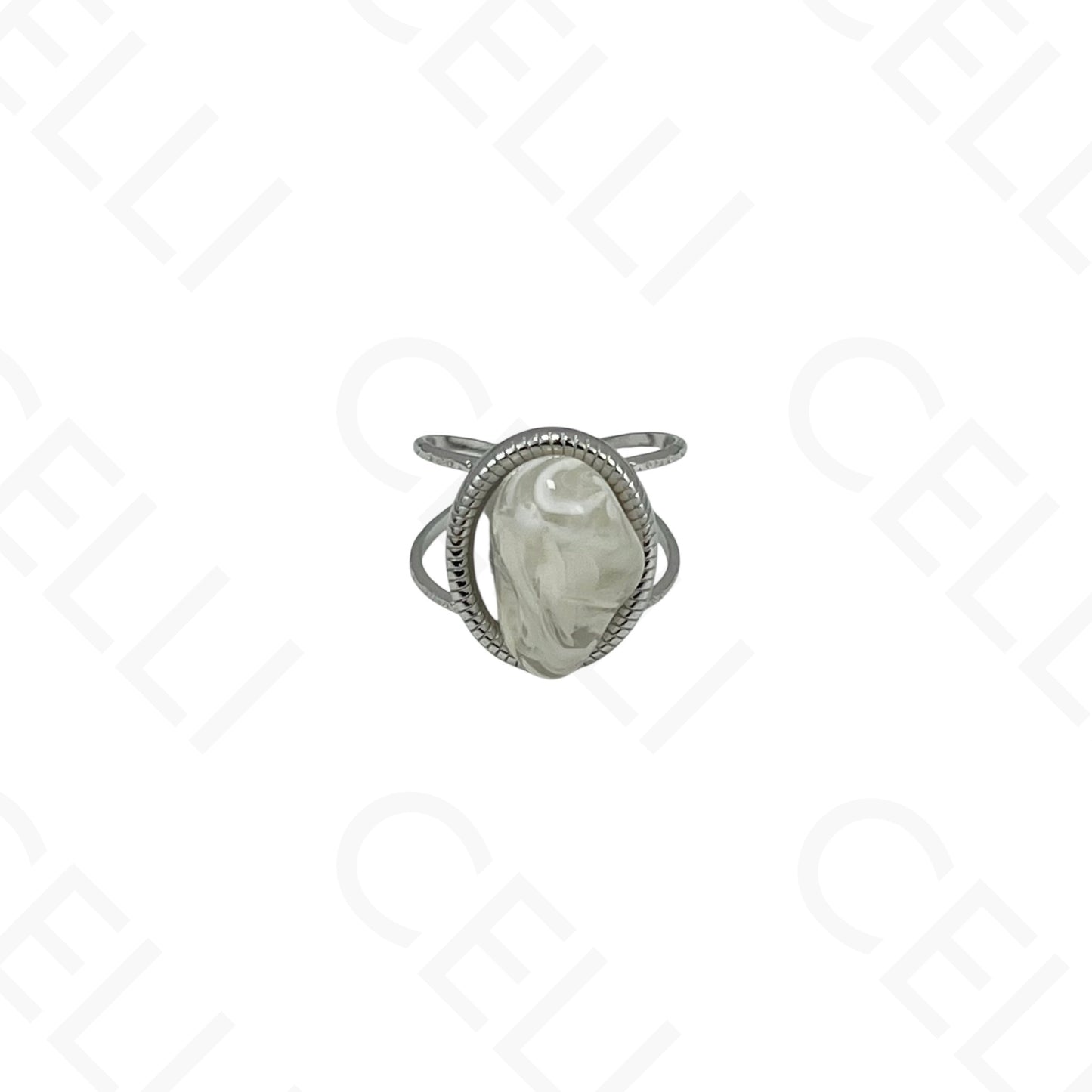 Anillo de Acero Ajustable - con resina