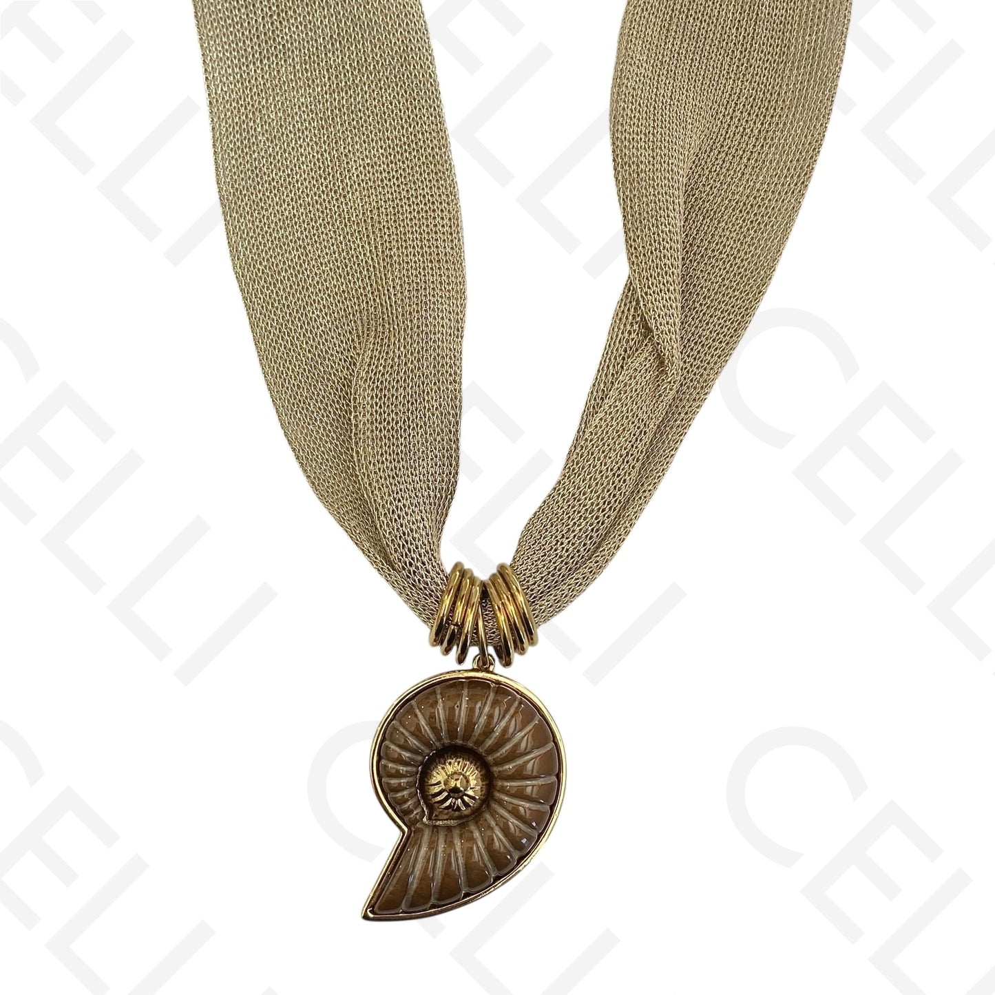 Steel necklace - large fish pendant