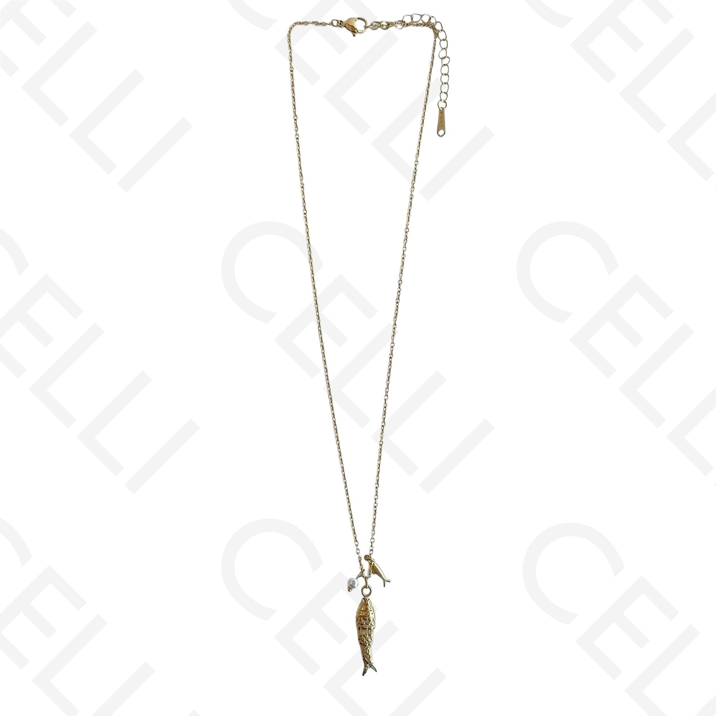 不锈钢项链 - 大鱼吊坠