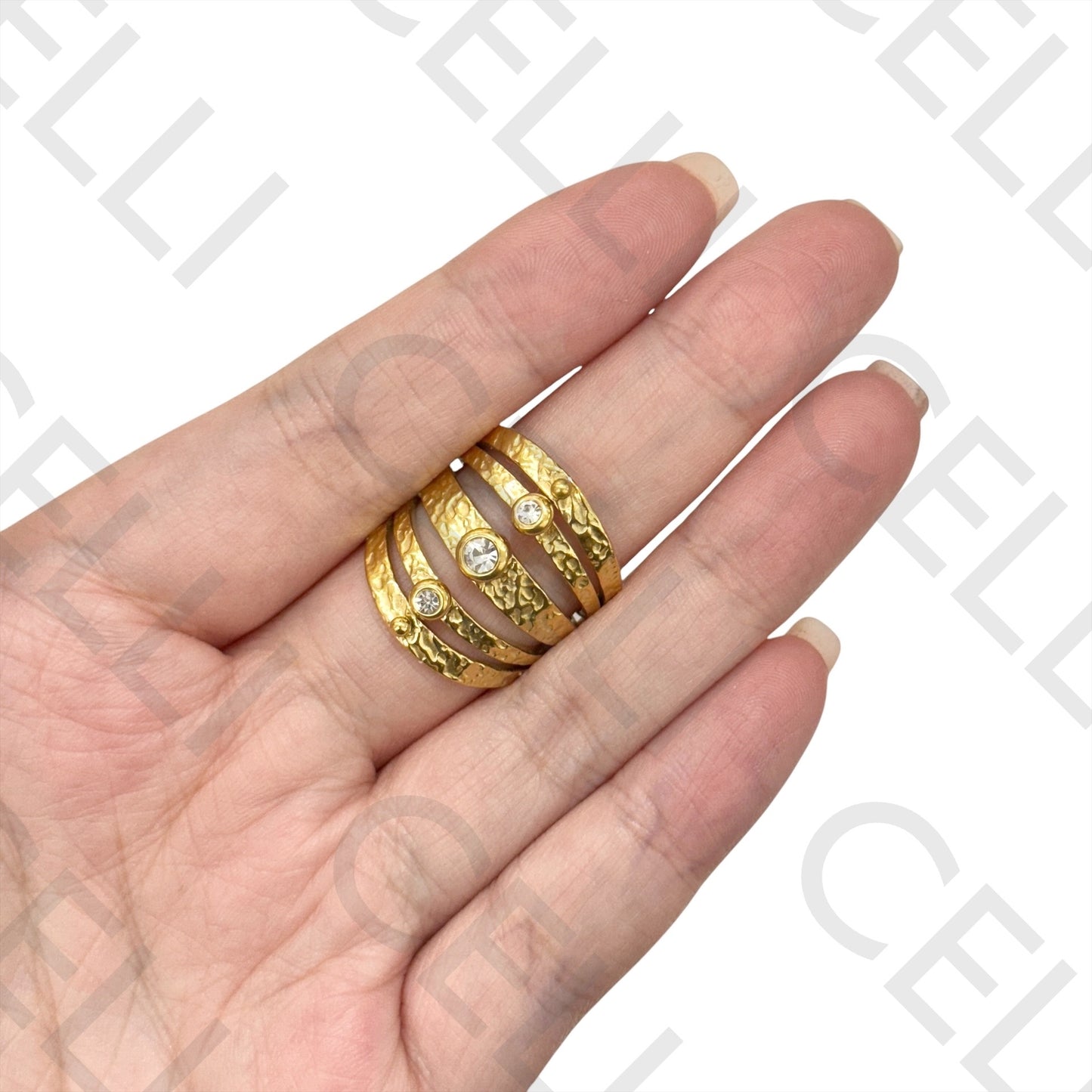 Anillo de Acero - diamantes