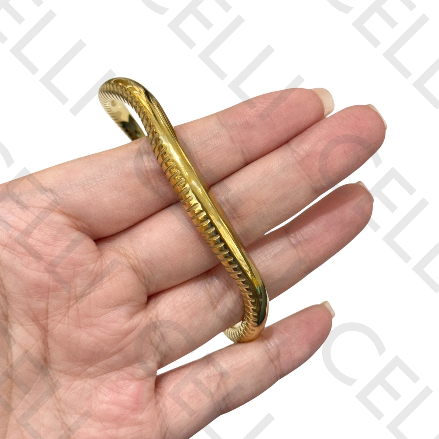 Bracelete de Aço - ondulado trabalhado