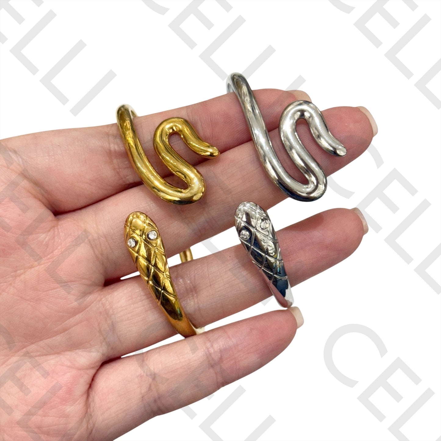 Bracelete de Aço - cobra