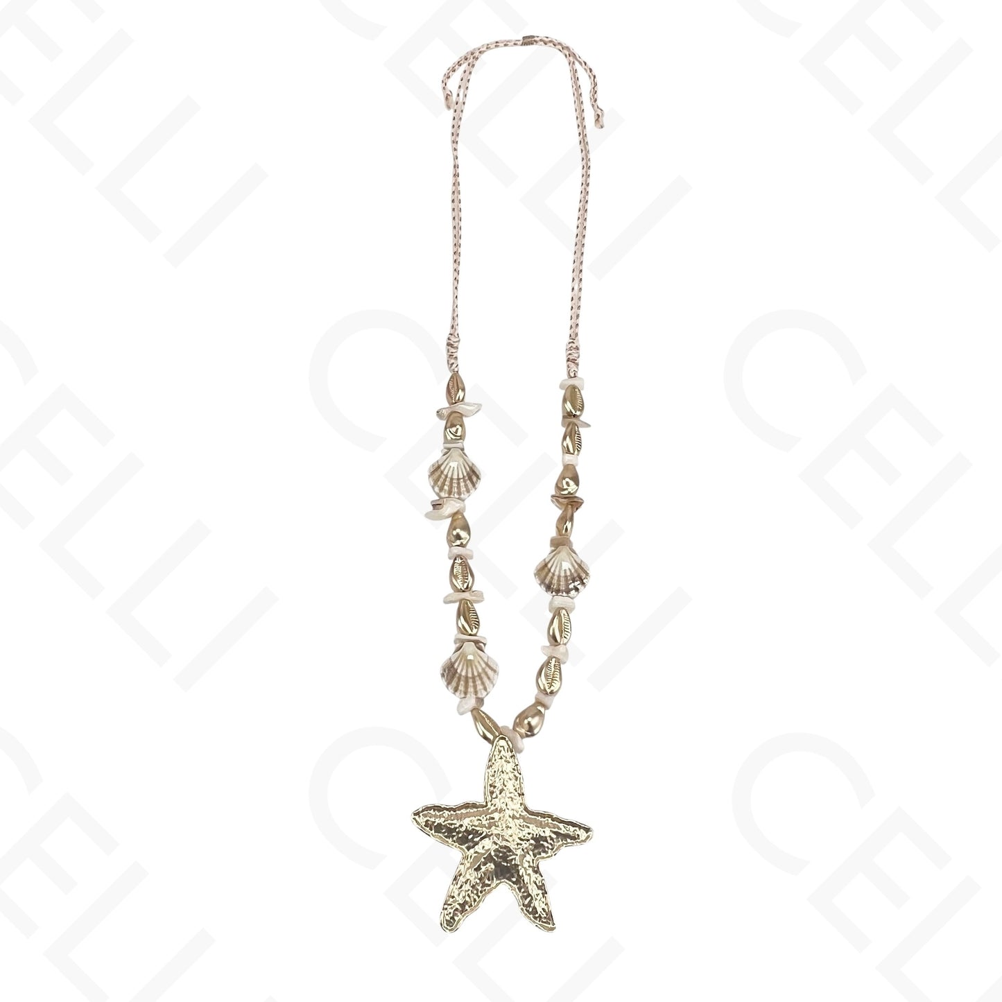 Colar de moda - estrela do mar, conchas de cerâmica