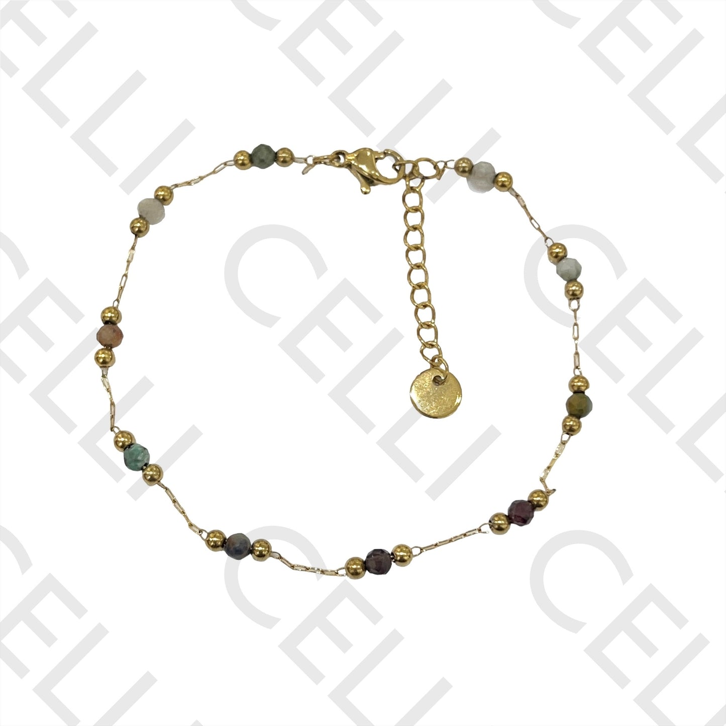 Collar / Pulsera de Acero - Piedras naturales (aro soldado)