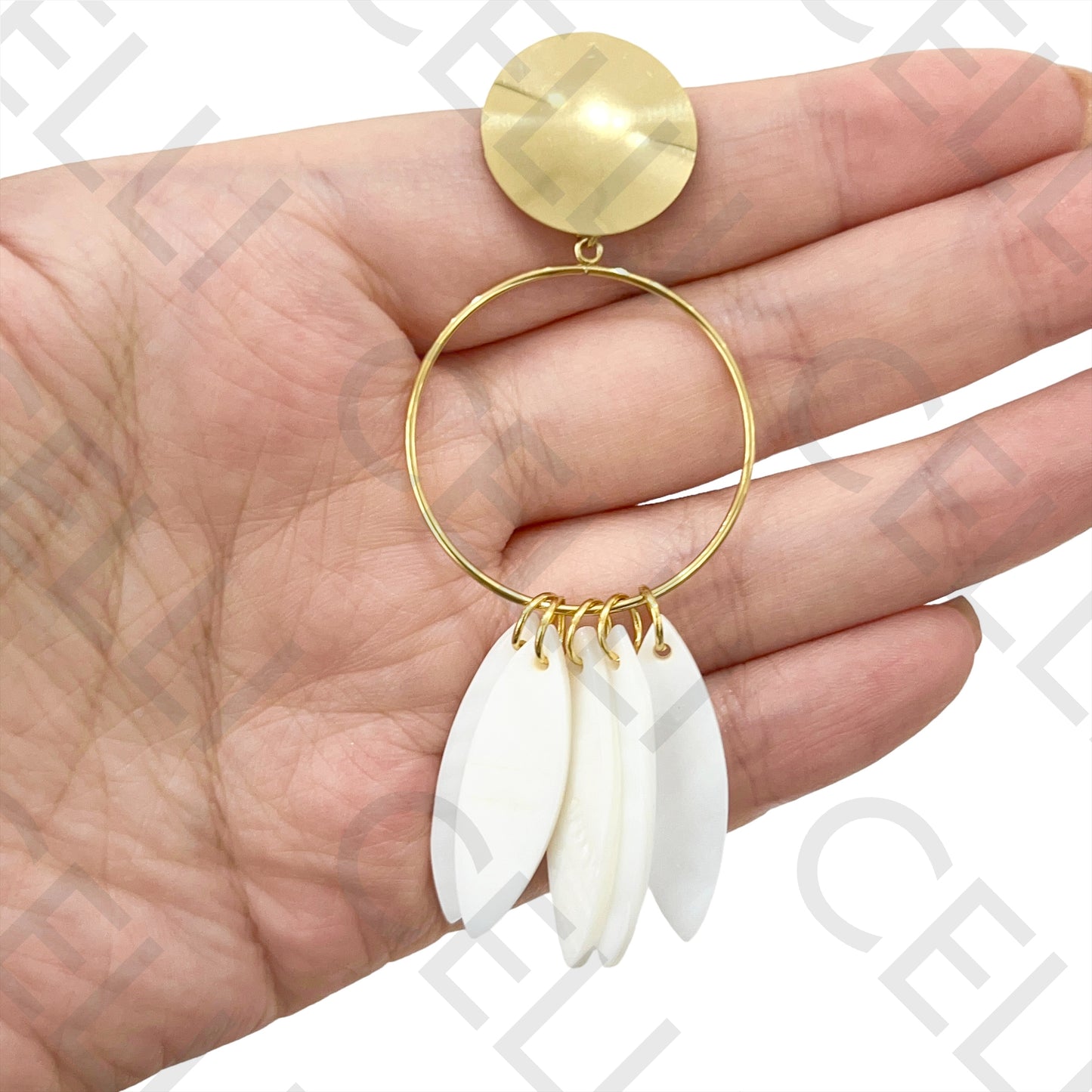 Steel Earring - Mother-of-Pearl