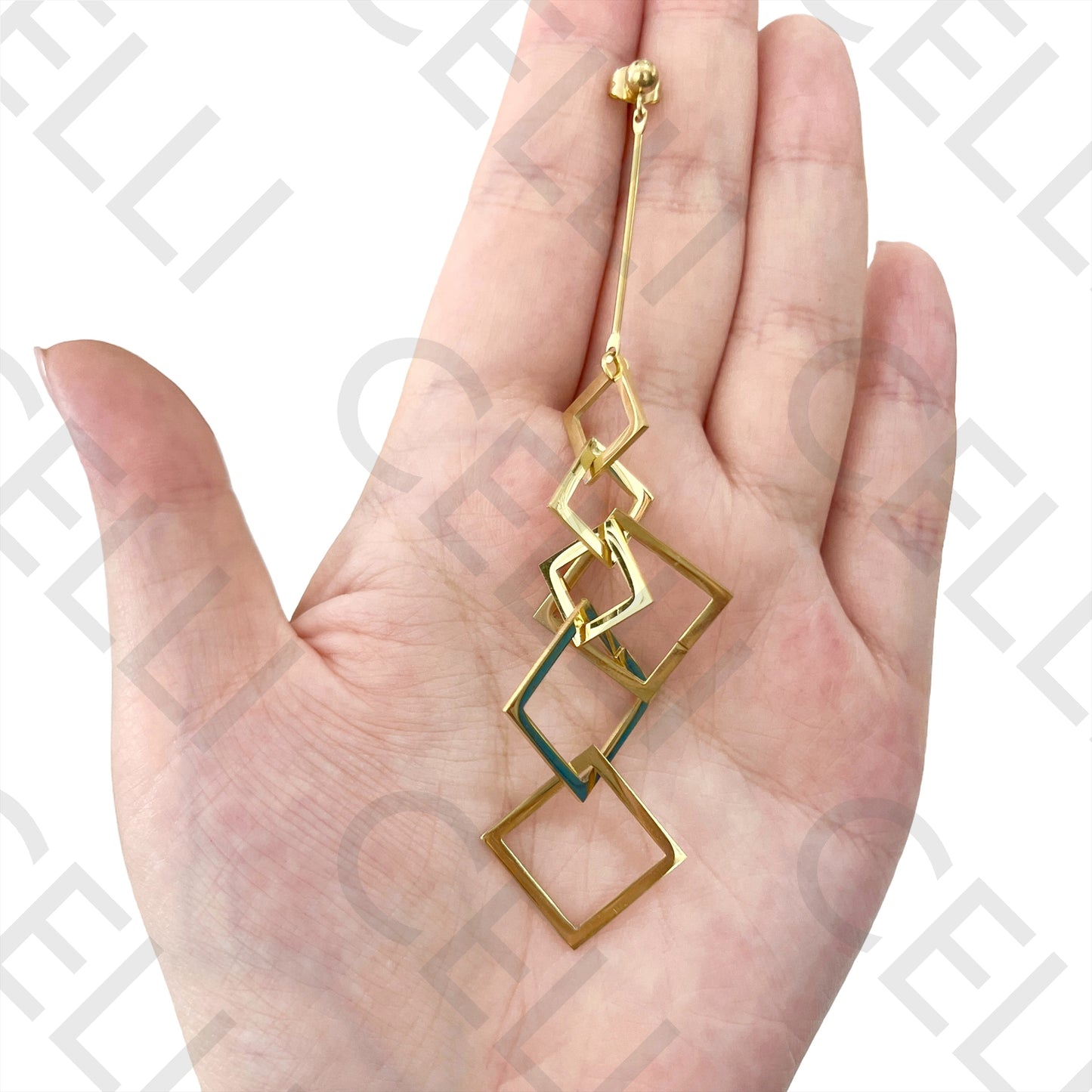 Steel Earring - Squares