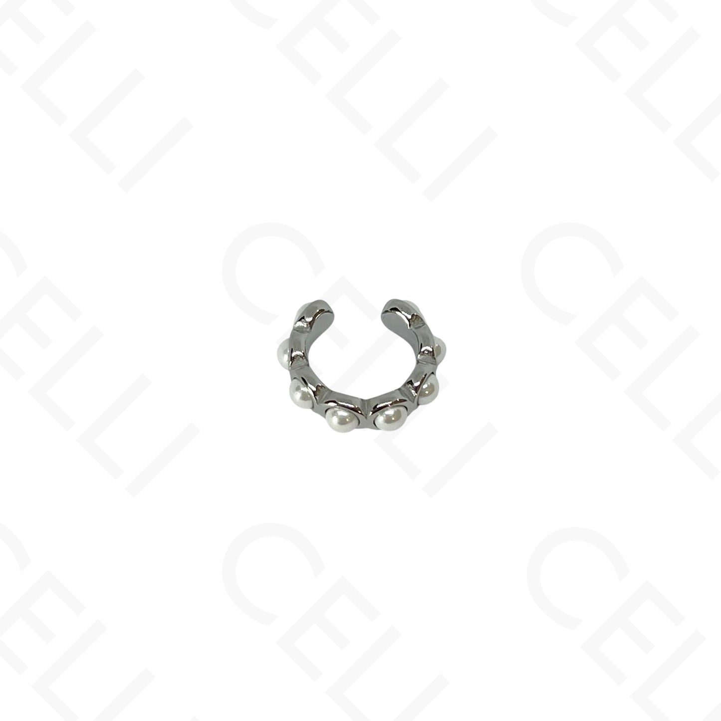 Earcuff de Aço - pérolas