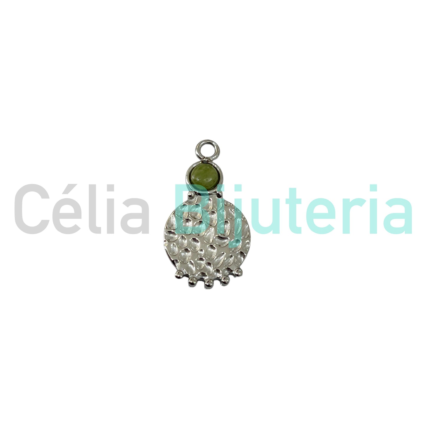 Medalha de Aço com Pedra Natural