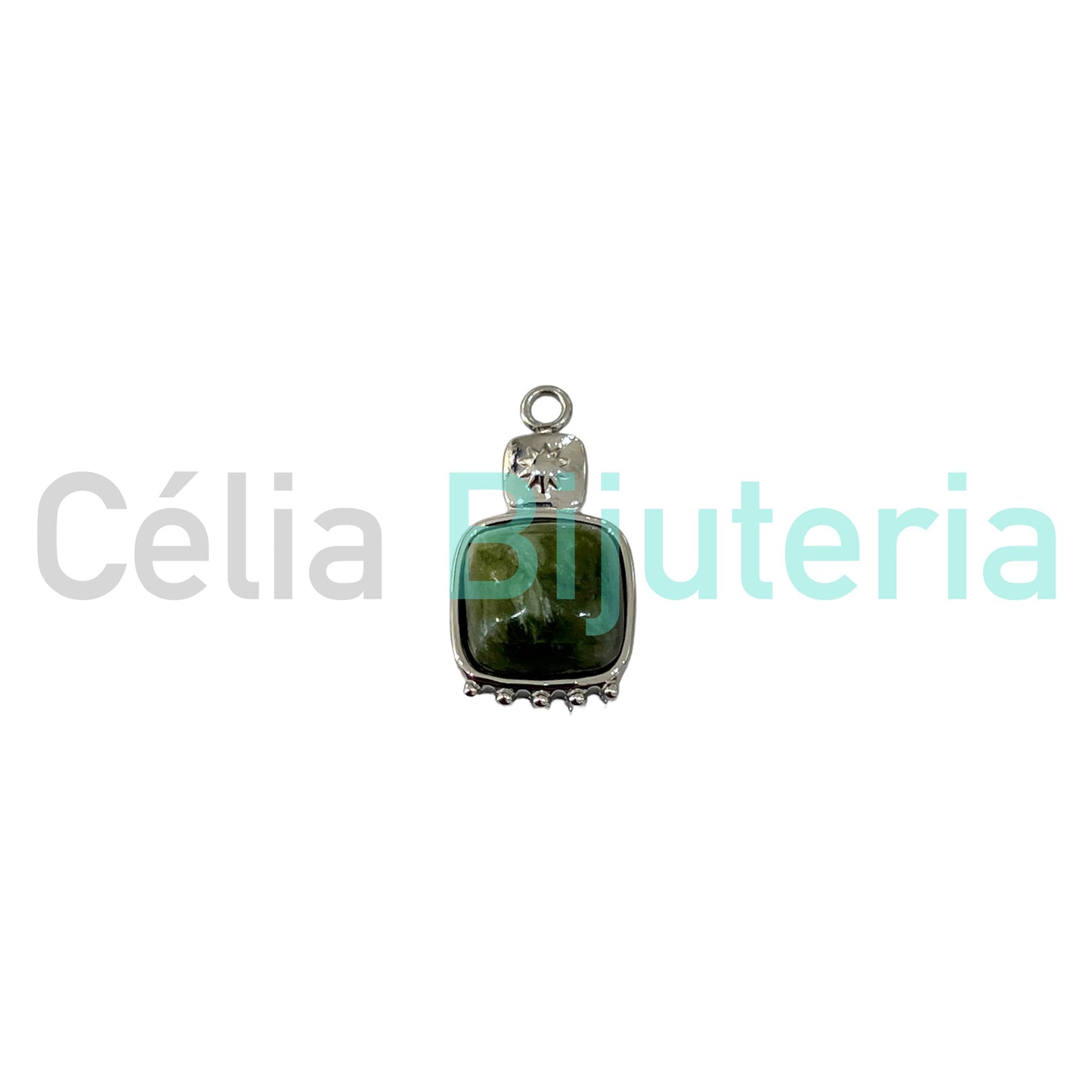 Medalha de Aço com Pedra Natural