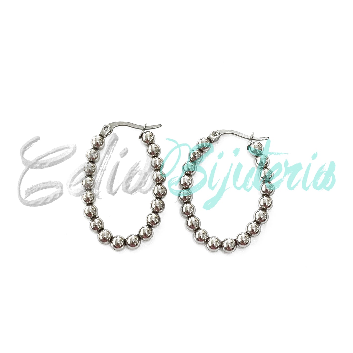 Brinco Argola de Aço - bolinhas