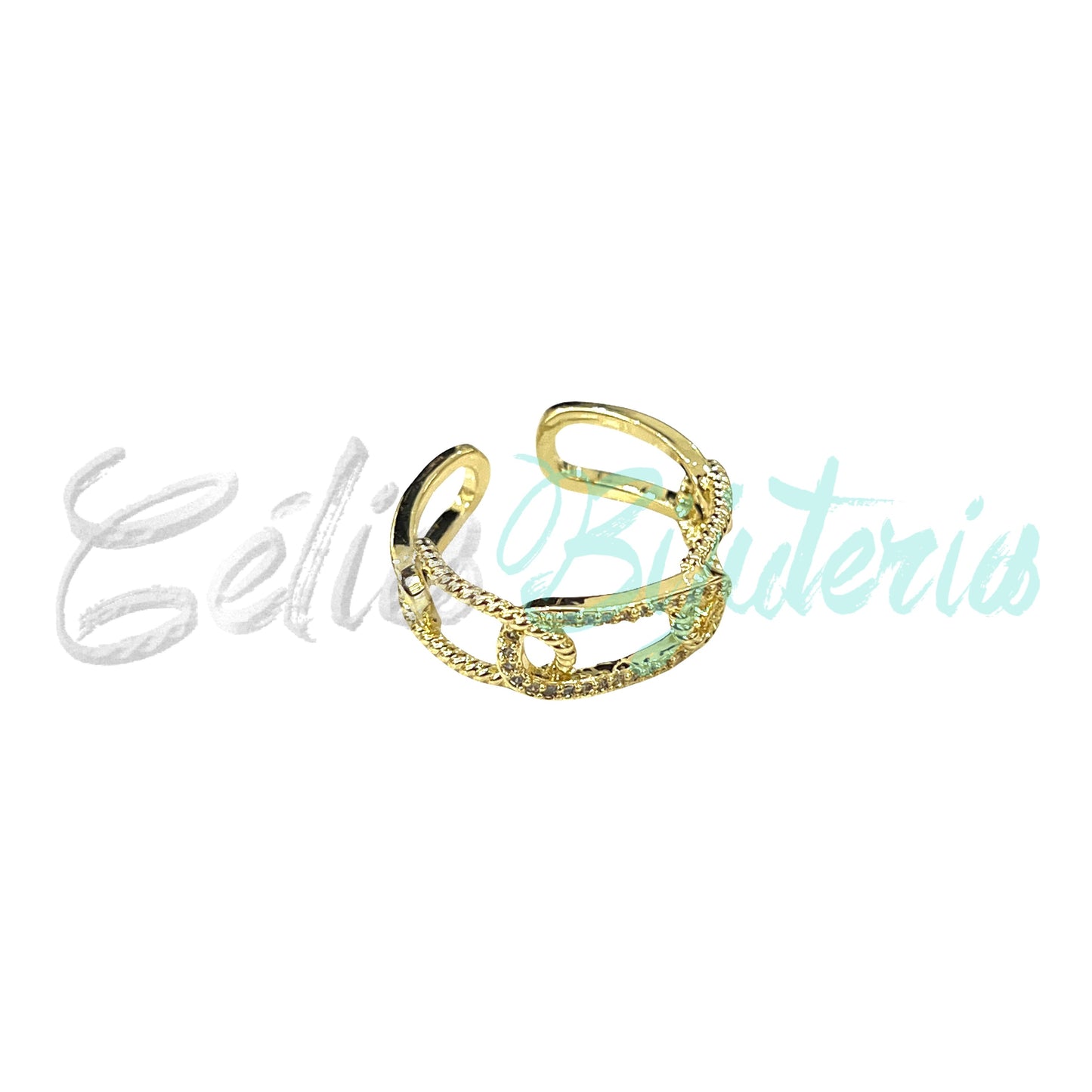 Anel de Ródio com Zirconias