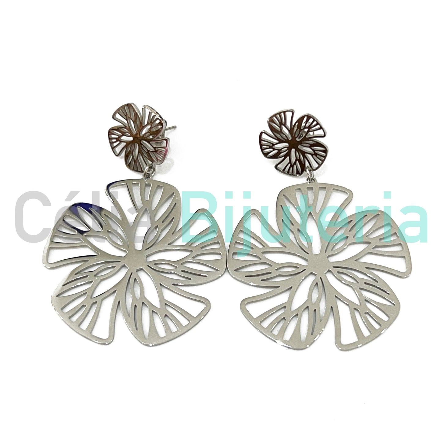 Pendiente de acero - flor