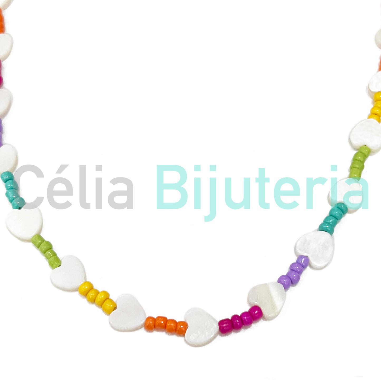 Colar de Aço - missangas e madrepérola