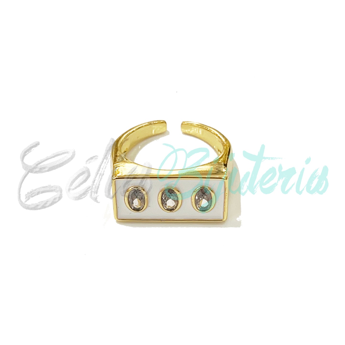 Anel de Ródio com Zircônias