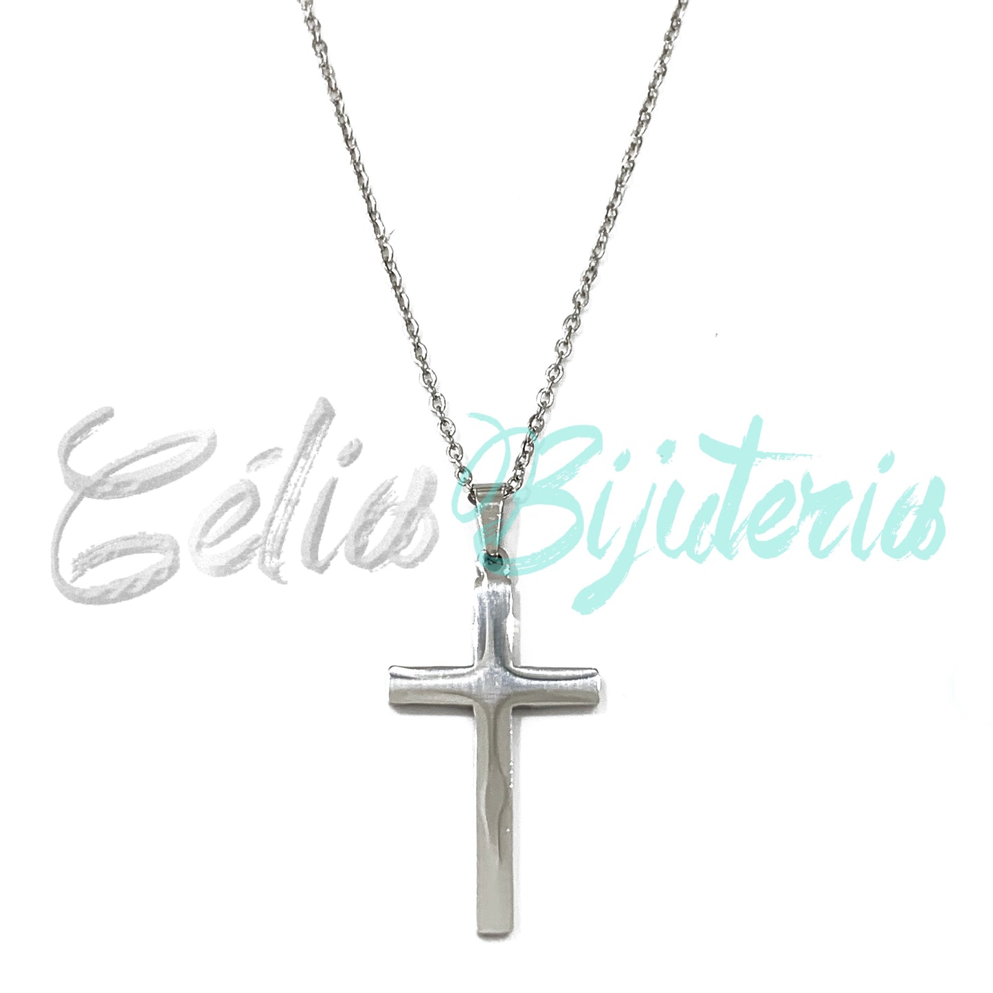 Colar de Aço com Cruz