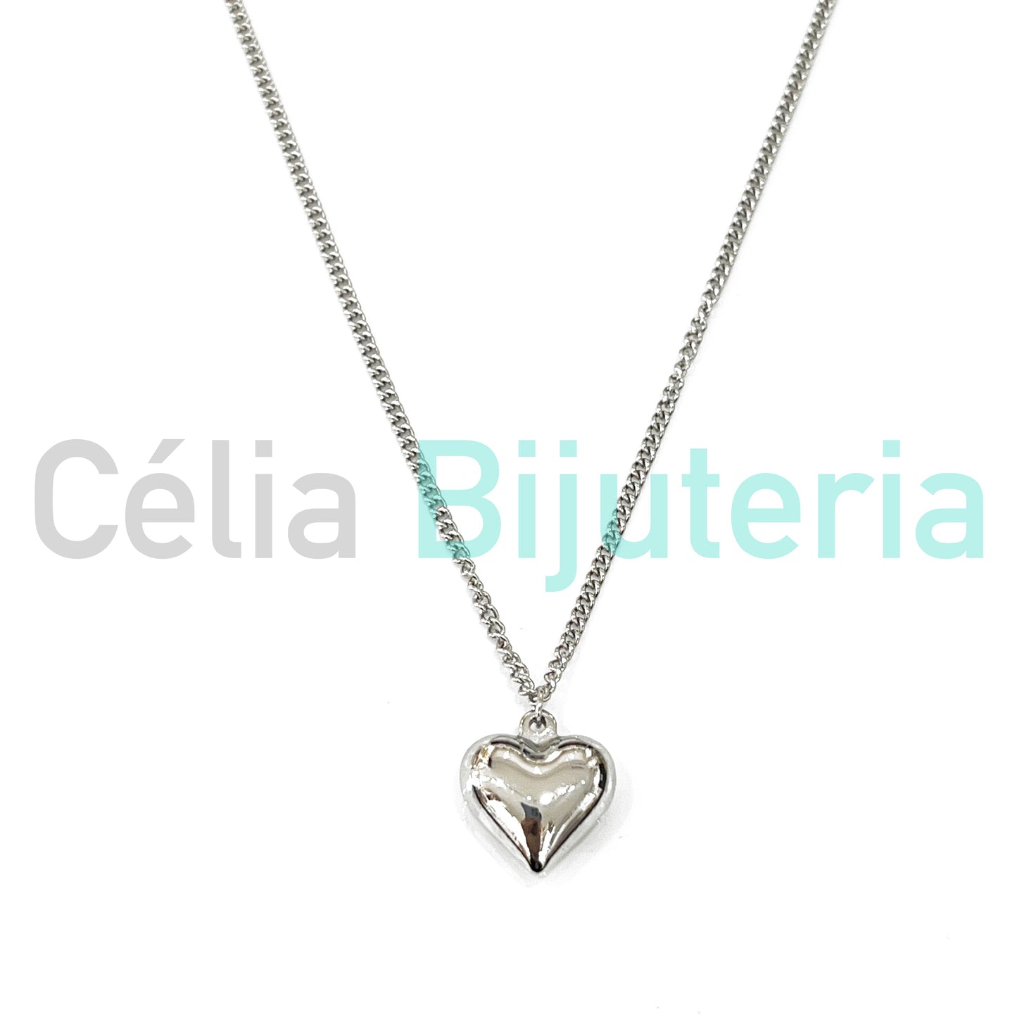 Steel Necklace with Heart Medal