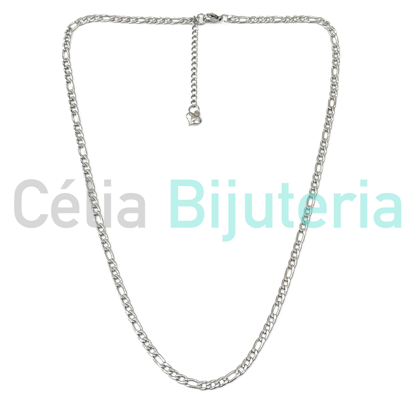 Colar de Aço Simples - Malha Figaro (3+1)