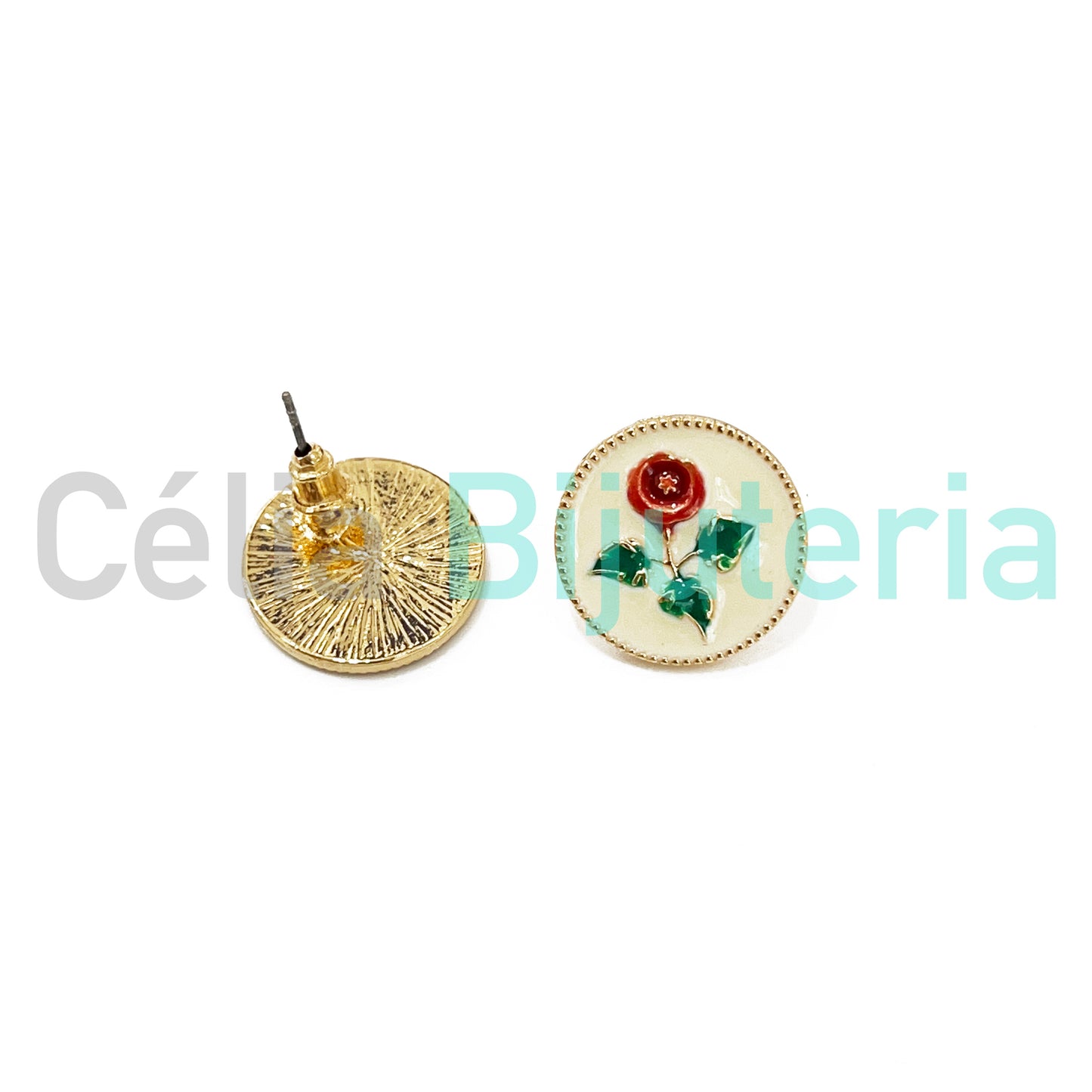 Enamel Fashion Earrings Colorful (Button)