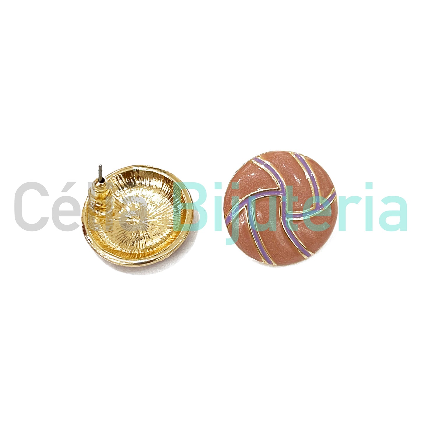 Enamel Fashion Earrings Colorful (Button)