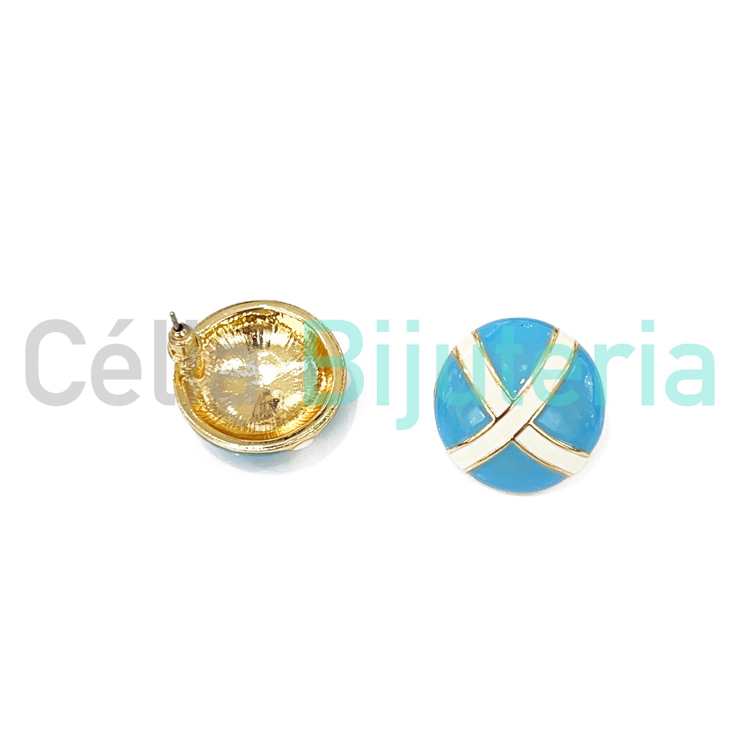 Enamel Fashion Earrings Colorful (Button)