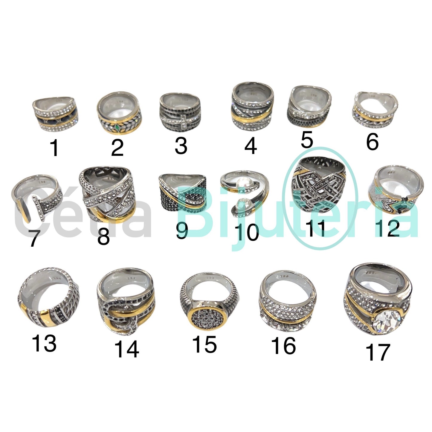 Anel de Aço Inoxidável - brilhantes (#11)