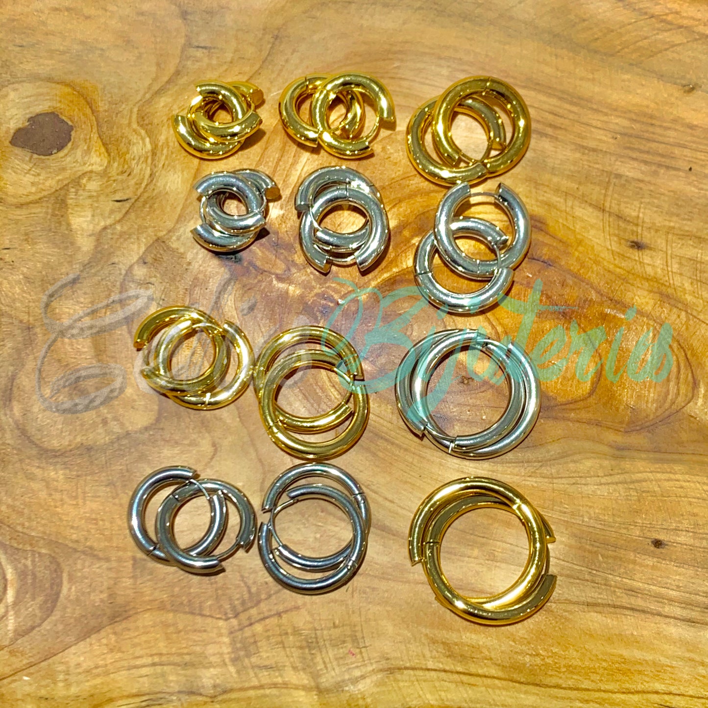 Brinco Argola de Aço - simples 4mm 5mm (grosso)