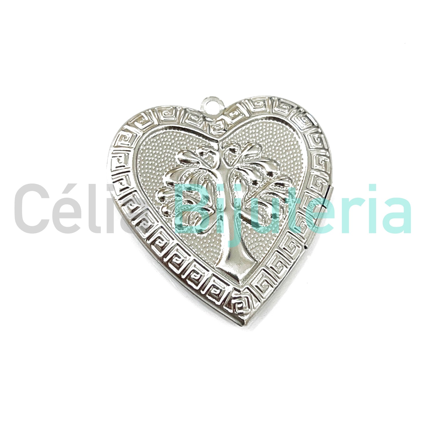 Steel Opening Medal - Heart with Tree of Life and Cross