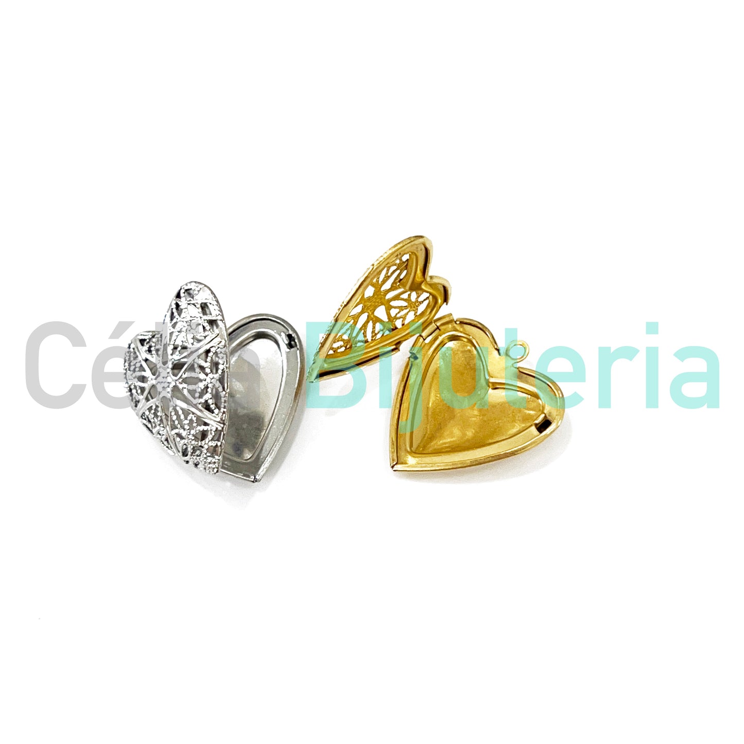 Steel Opening Medal - Heart with Details