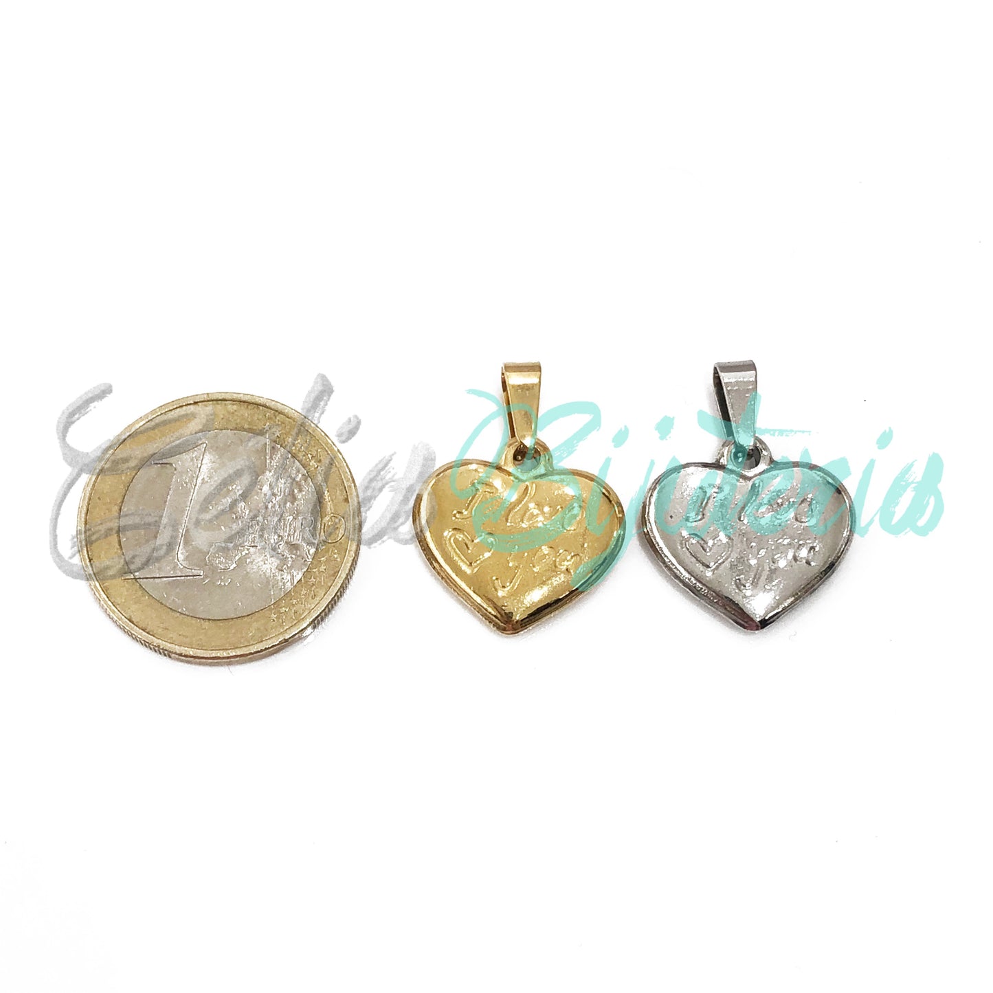 Steel Medal - "I love you" heart