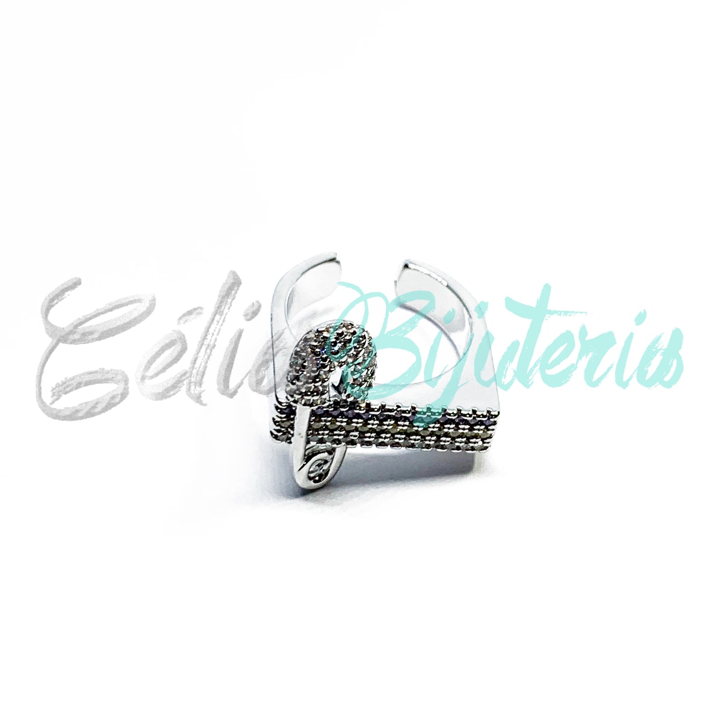 Rhodium Ring with Zirconias - Pin