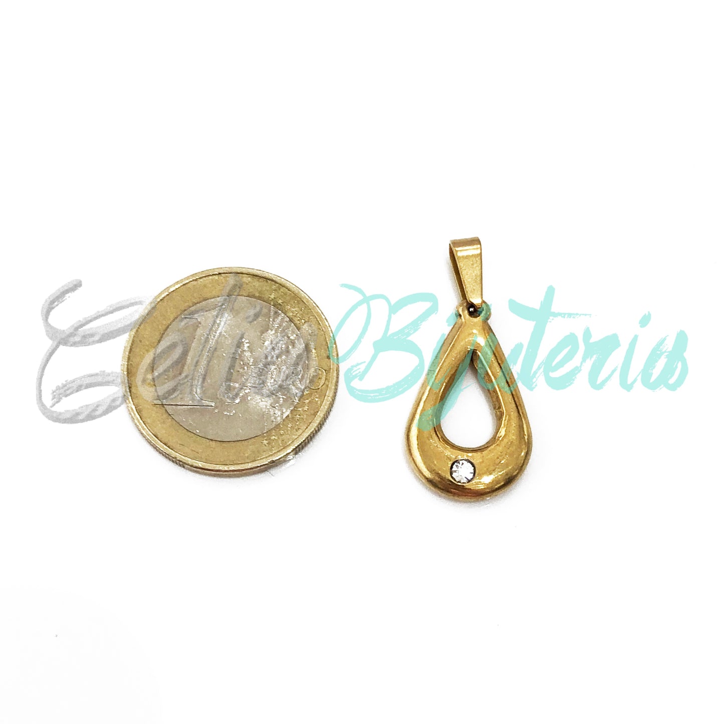 STEEL MEDAL - teardrop with brilliant