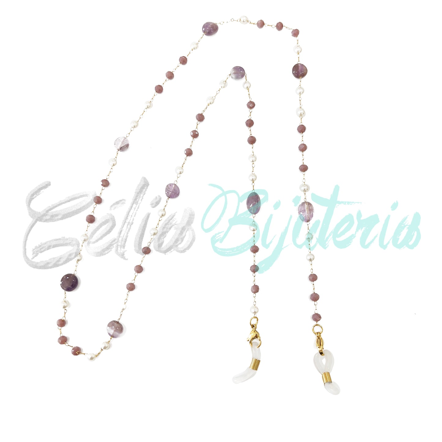 Fios para Óculos/Máscaras de Aço com Pedras Naturais