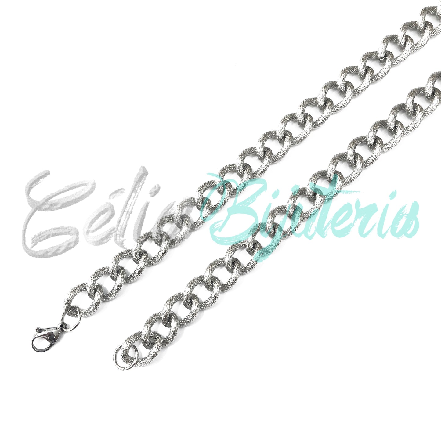 Colar de Aço com detalhes - grosso