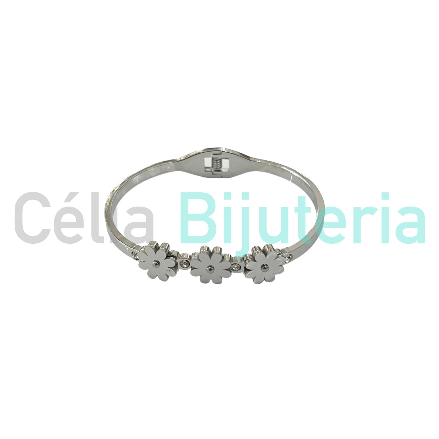 Bracelete de Aço - flores