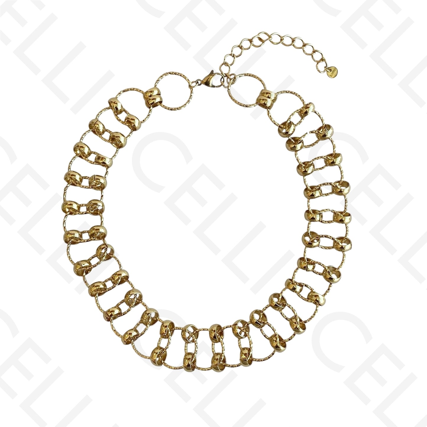 Colar/Pulseira de aço - elos redondos