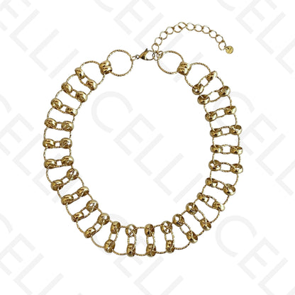 Colar/Pulseira de aço - elos redondos