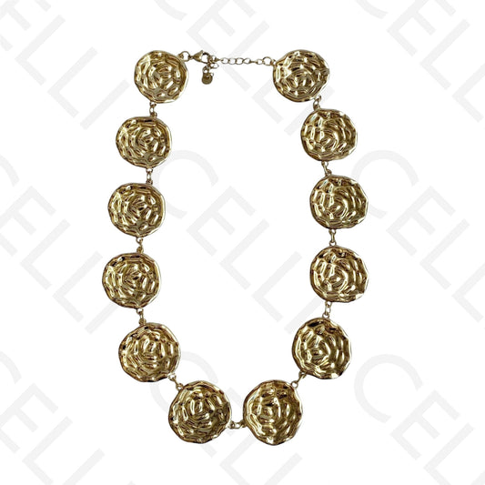 Colar de aço - multi-medalhas trabalhadas