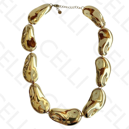 Colar de aço -multi-medalhas irregulares