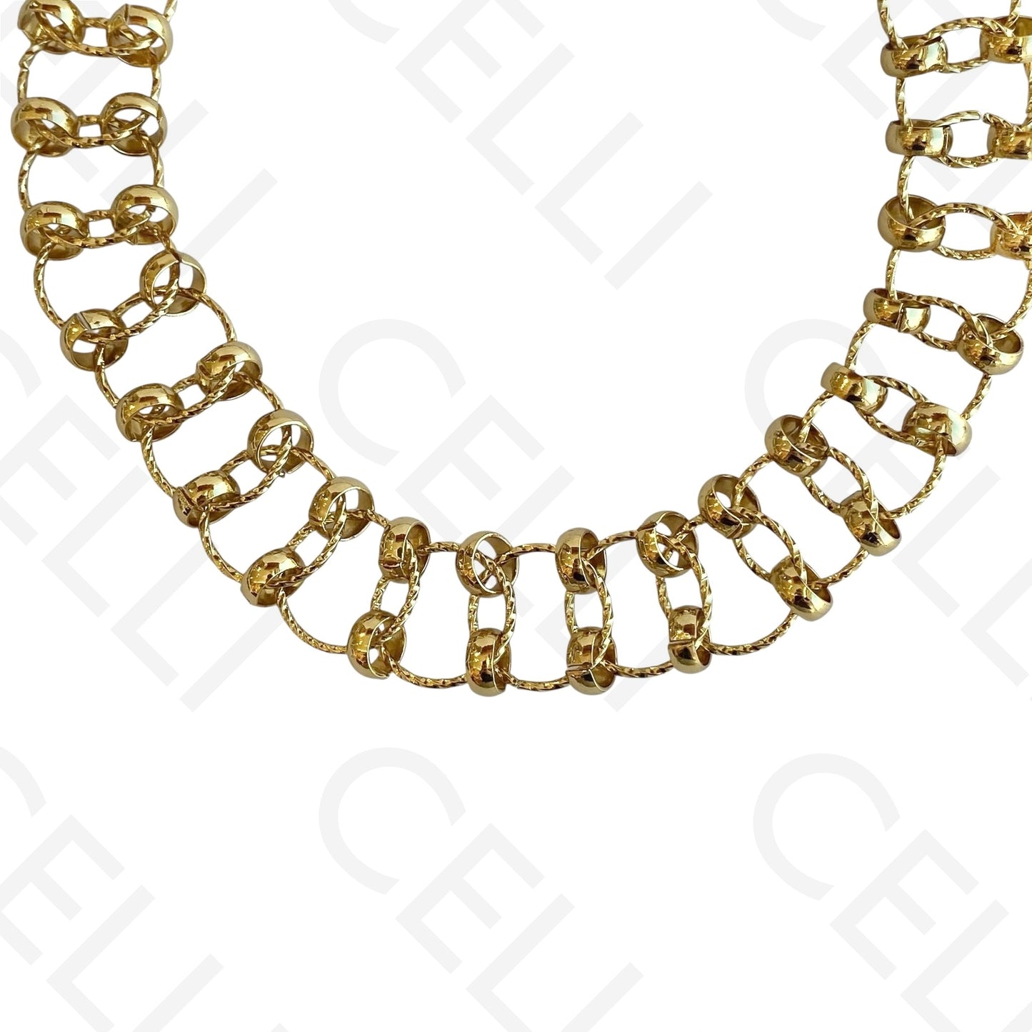 Colar/Pulseira de aço - elos redondos