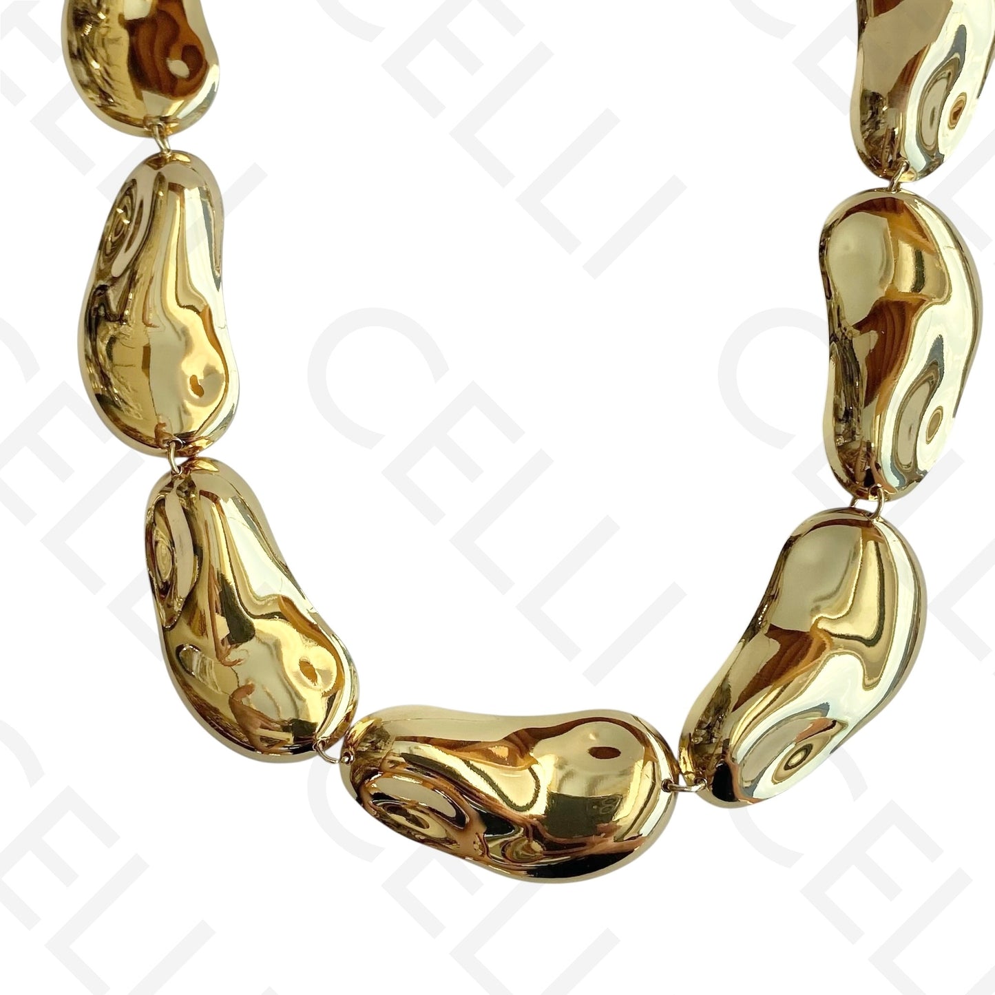 Colar de aço -multi-medalhas irregulares