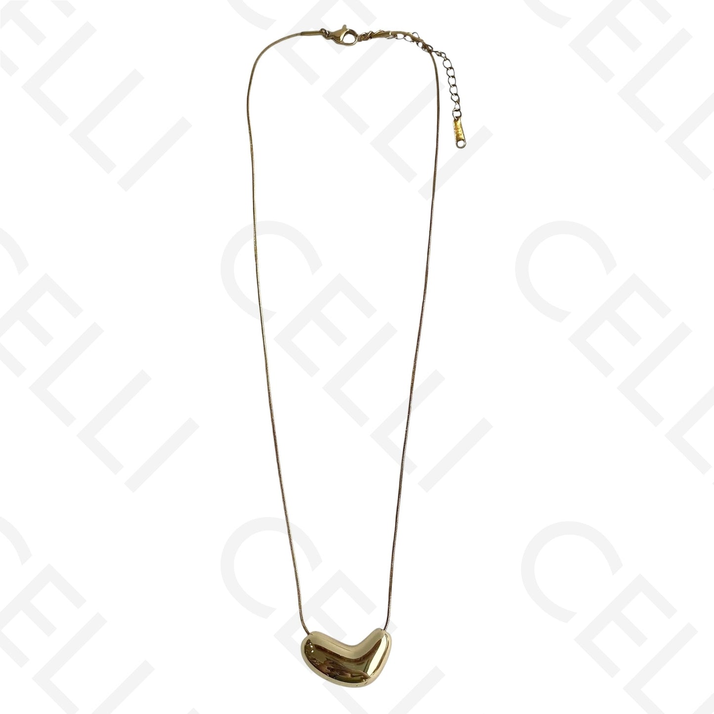 Colar de acero - serpiente redonda con colgante intermedio