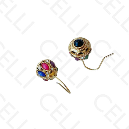 彩色椭圆吊坠钢制项链/耳环