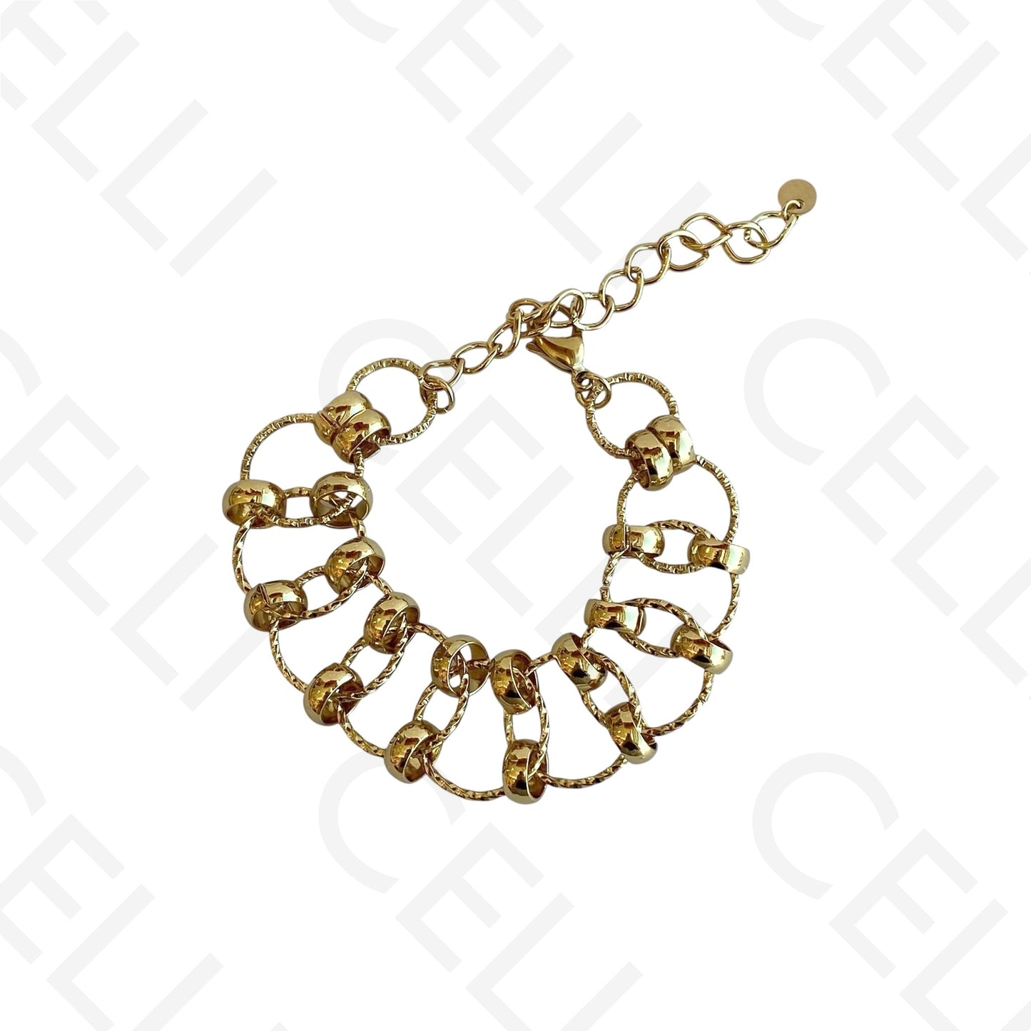 Colar/Pulseira de aço - elos redondos